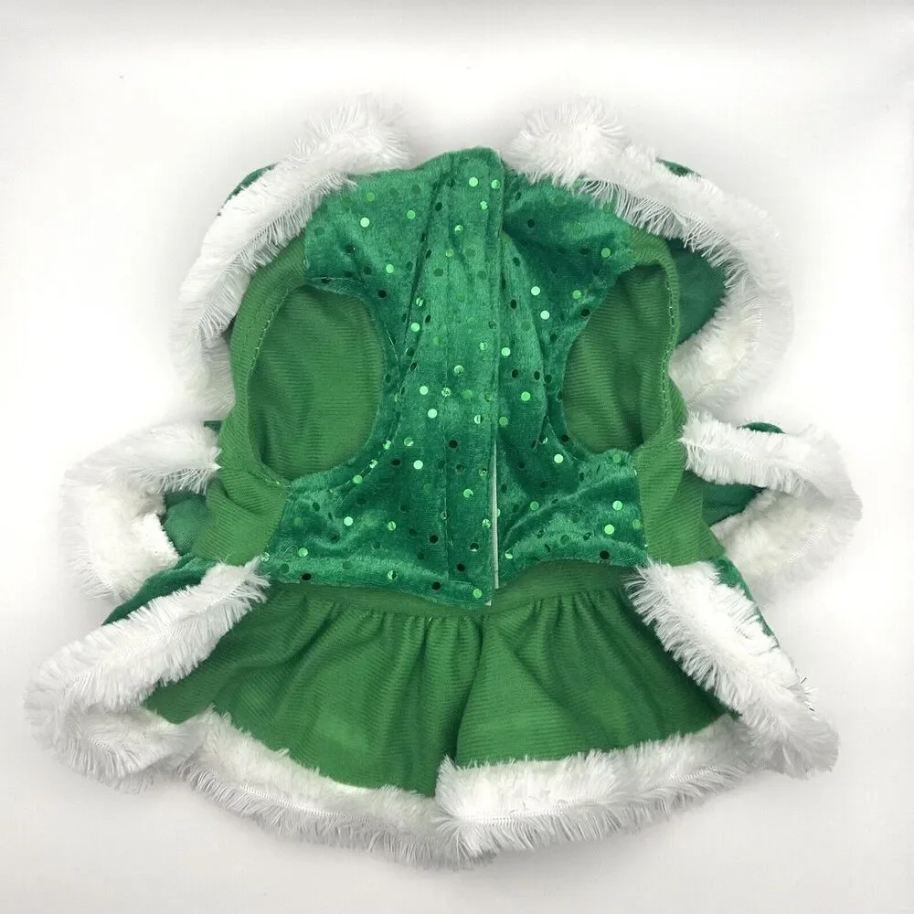 Royal Animal Green Dog/Cat Christmas Tree Dress/Costume XS